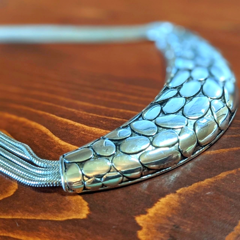 Vintage silver color statement necklace